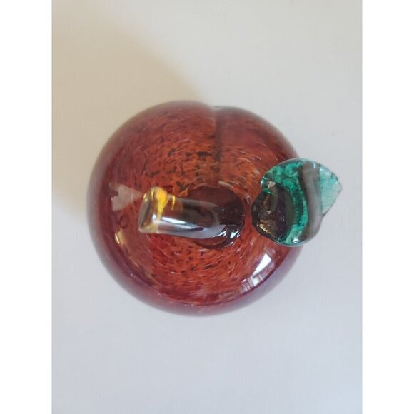 Cliff Goodman Art Glass Fruit Apple Vintage 1999 Red Paperweight *READ* - Picture 2 of 12